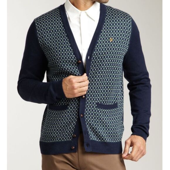 Farah Vintage Sz L Cardigan - Picture 1 of 13
